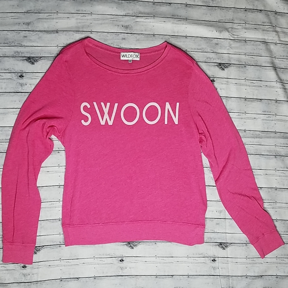 Wildfox  pink SWOON pullover, size medium